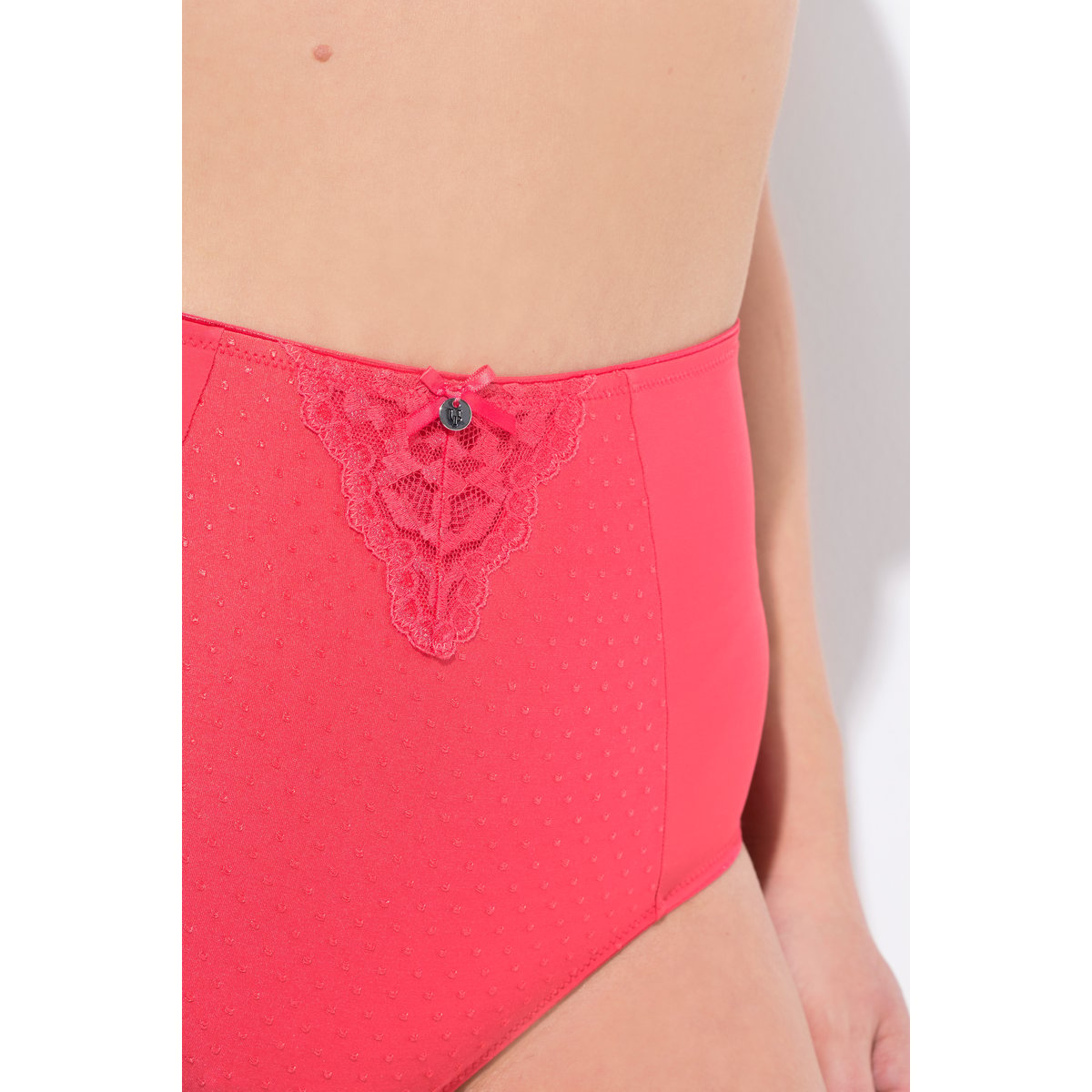Culotte taille haute sculptante. Empiècement rose vif, ULLA POPKEN