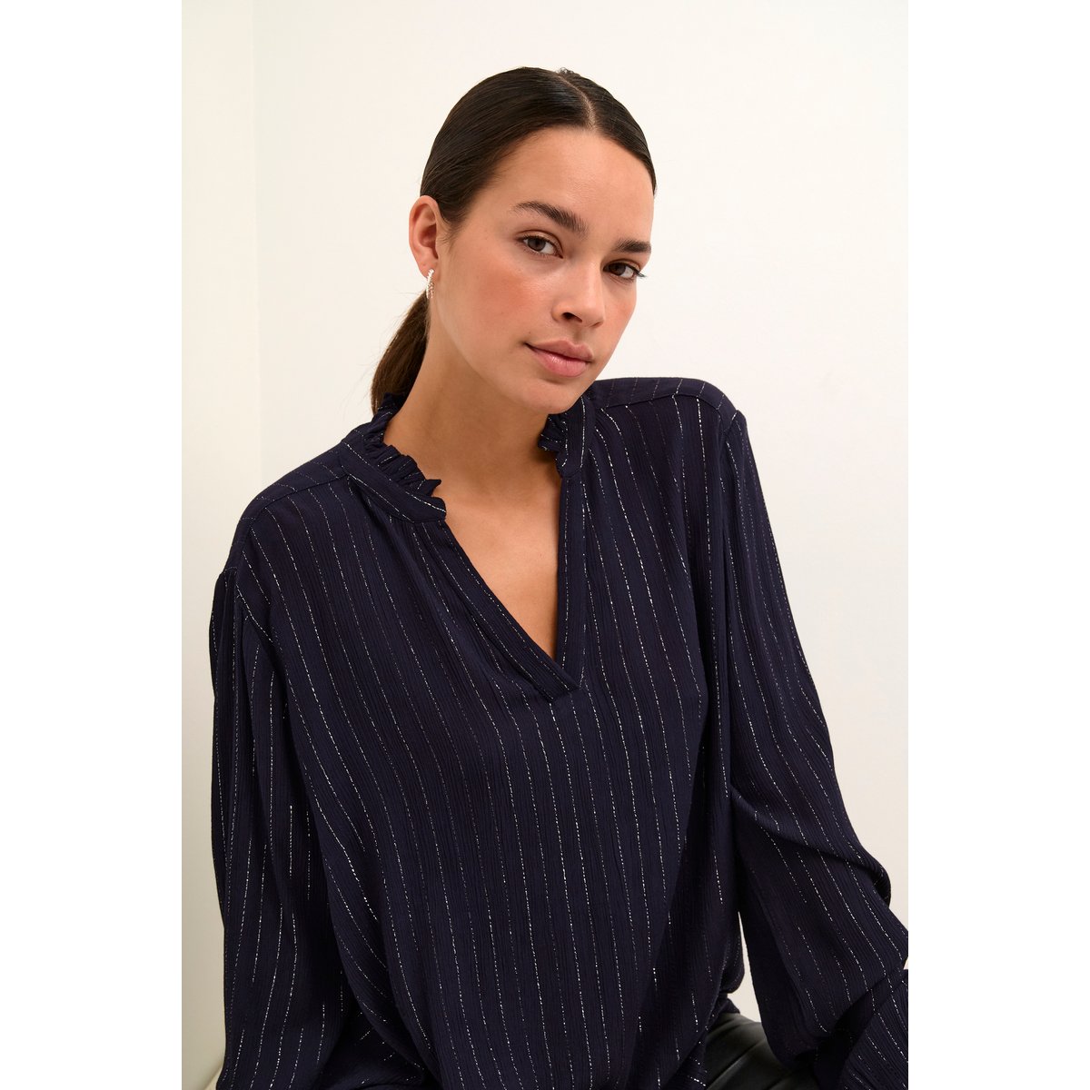 Blouse with long sleeve violet dawn purple, KAFFE