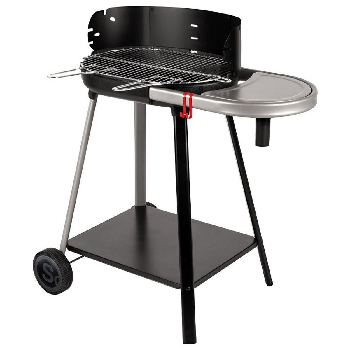 Barbecue à charbon de bois sur chariot noir, noir, noir, SOMAGIC