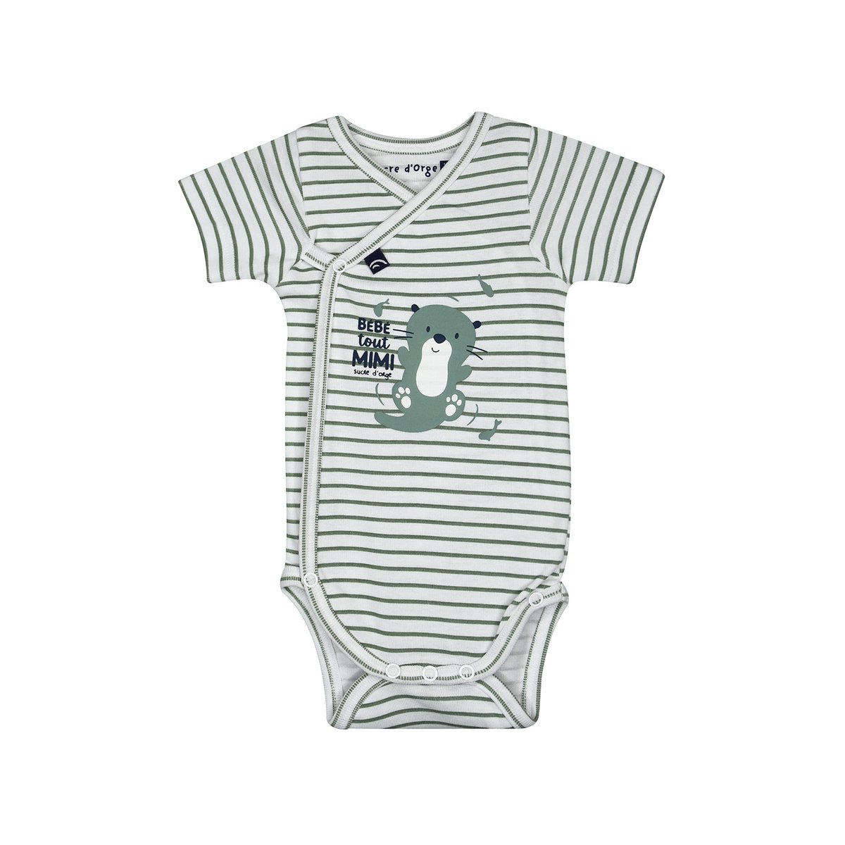 Lot de 2 bodies oscar ouverture devant vert, SUCRE D'ORGE