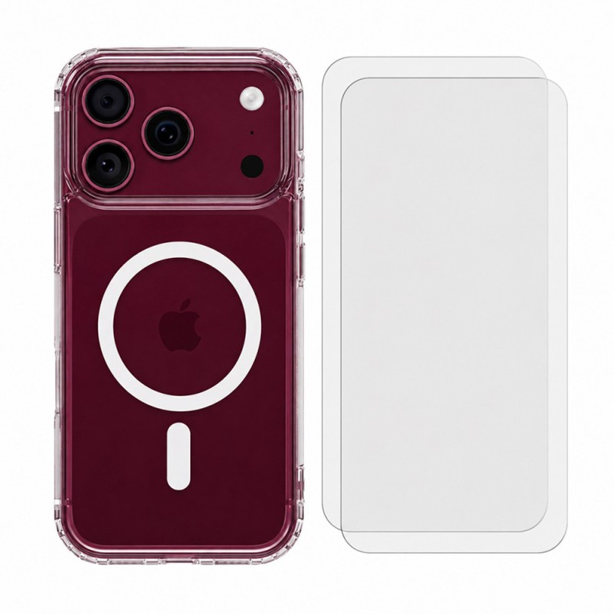 Coque Anti-choc Magnétique compatible Magsafe pour iPhone 18 Pro Transparente + 2 protections écran et 2 protections objectif caméra transparent, EVETANE