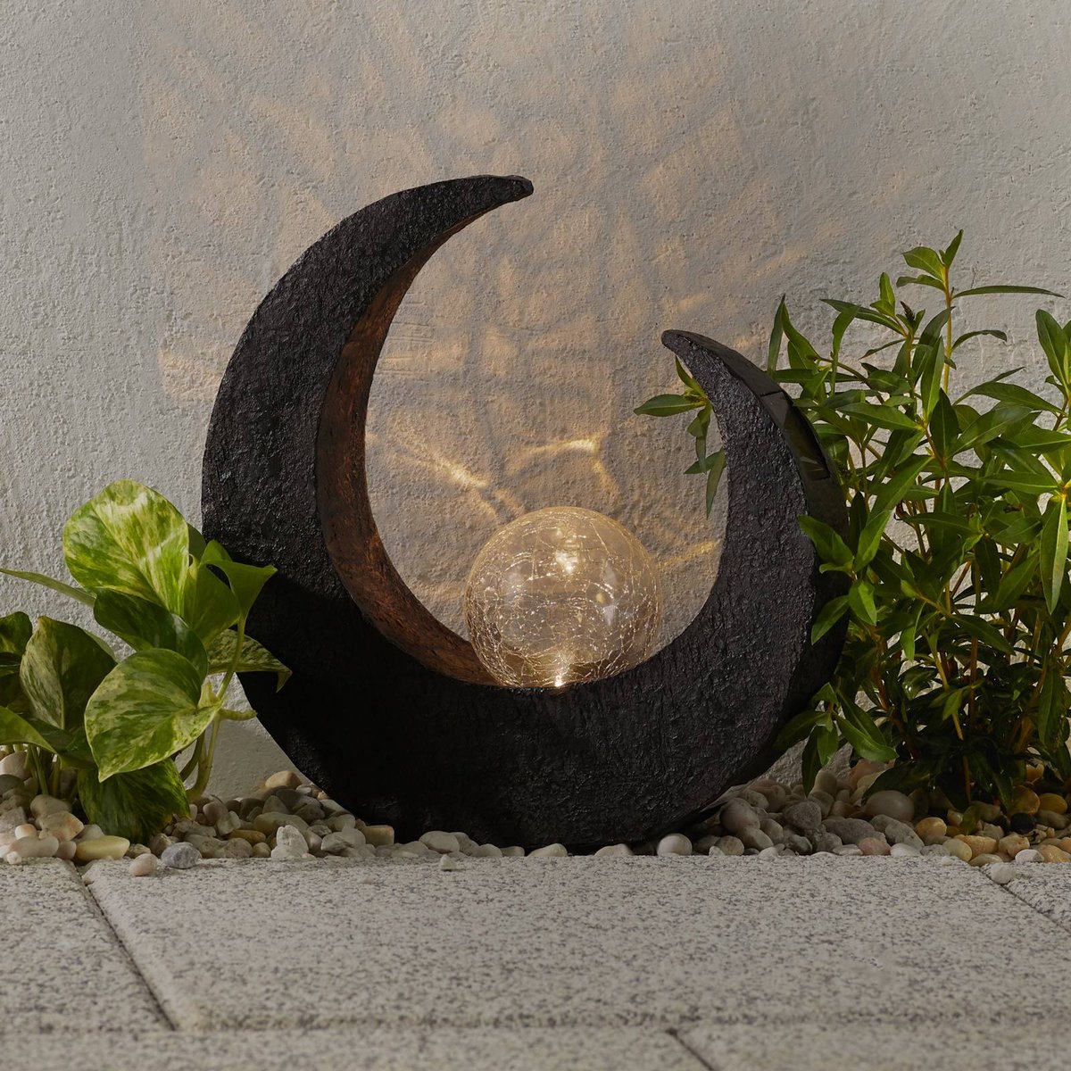 Lampe solaire moderneLED, Adem brun rouille, clair, LINDBY