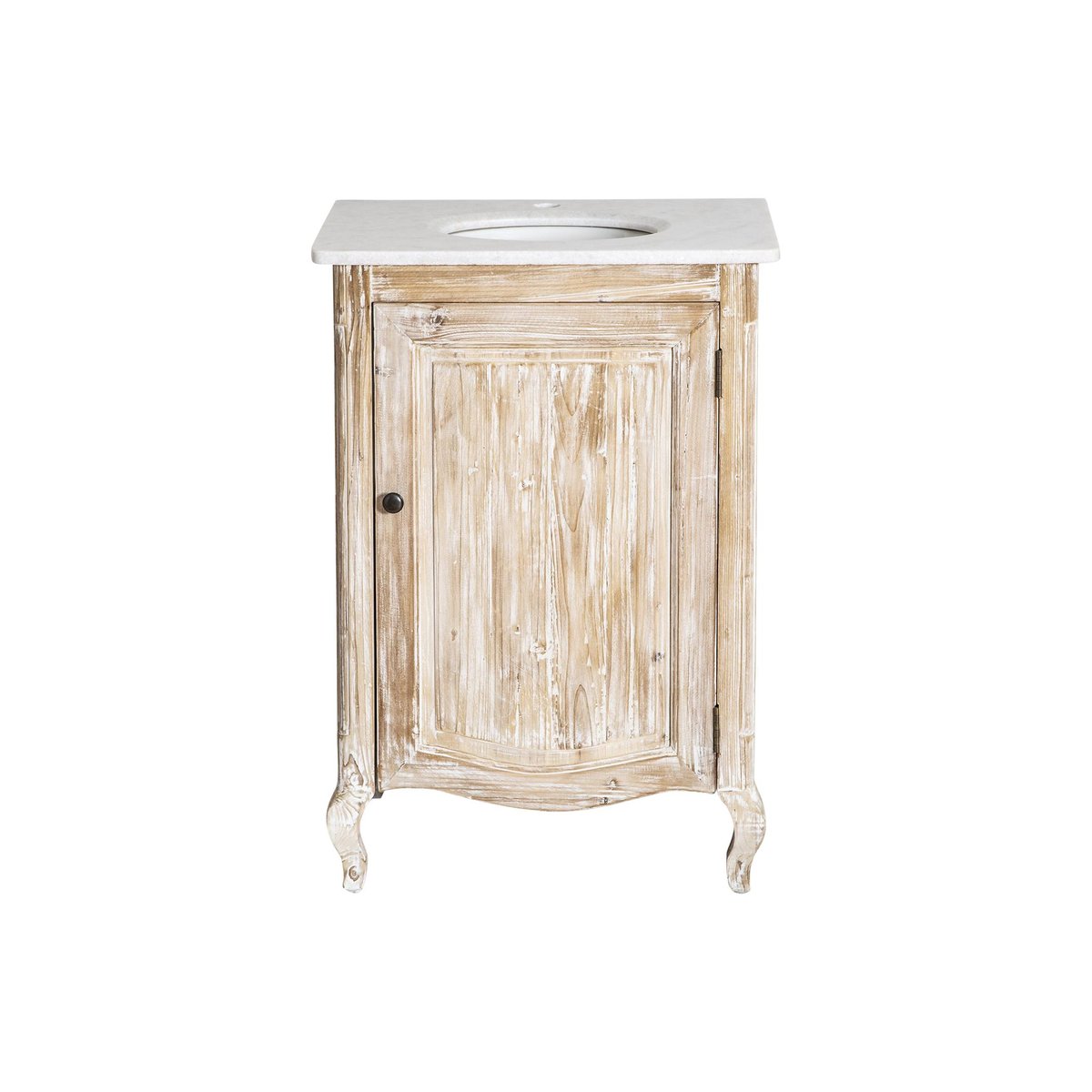 Meuble sous vasque en bois recyclé GEMMA bois clair, MADE IN MEUBLES 
