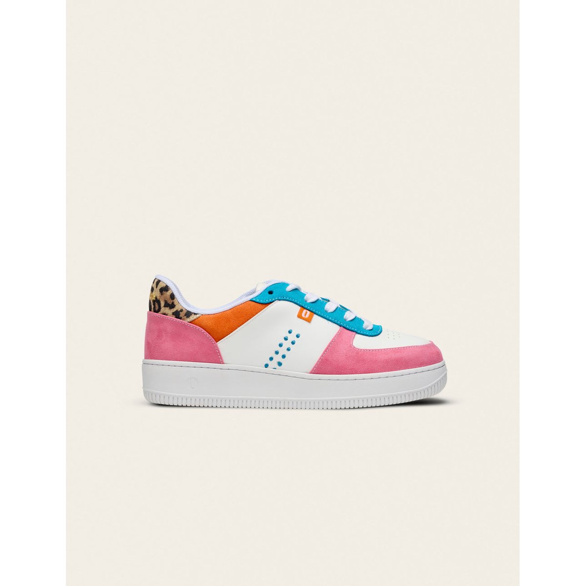 Baskets Maxence F rose turquoise orange, ODAJE