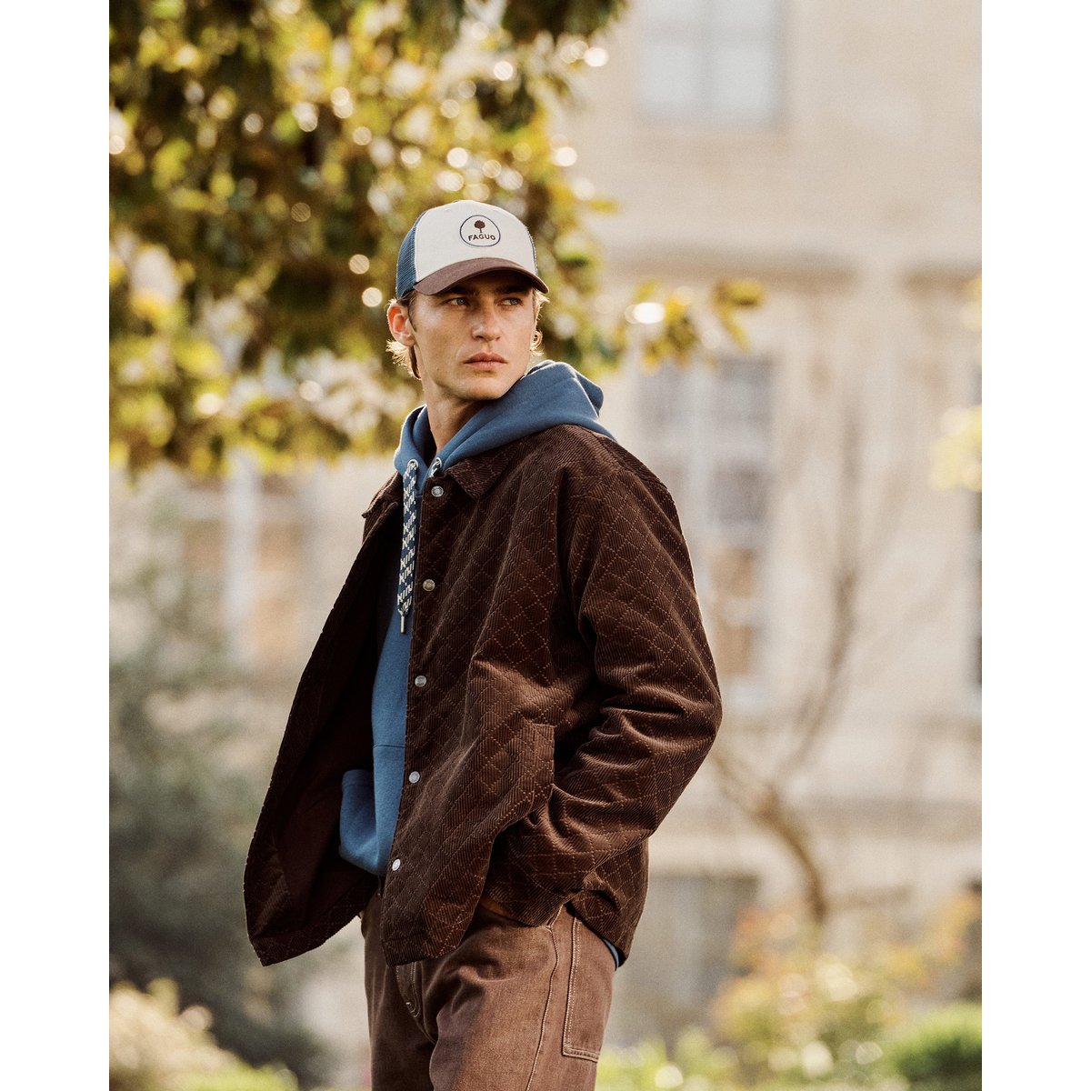 Veste en velours chocolat, FAGUO