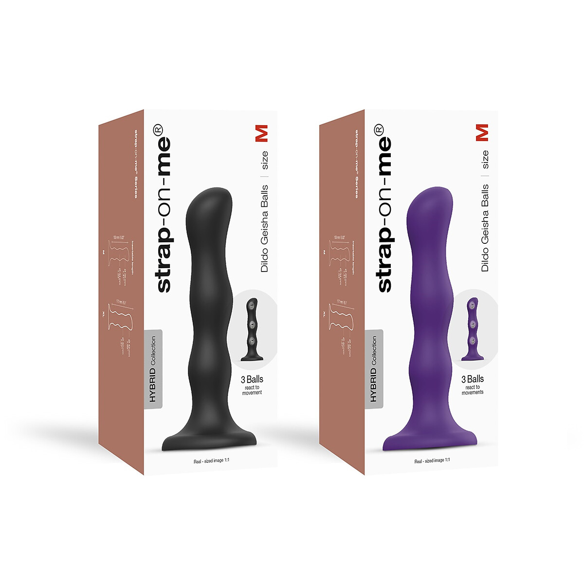 Dildo Geisha Balls XL noir, STRAP-ON-ME