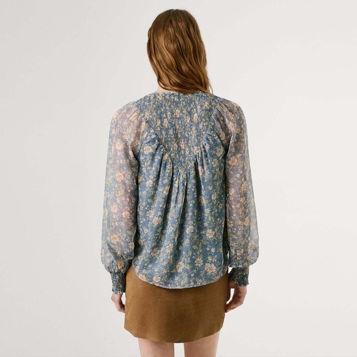 Blouse En Chiffon À Imprimé Floral bleu, PEPE JEANS