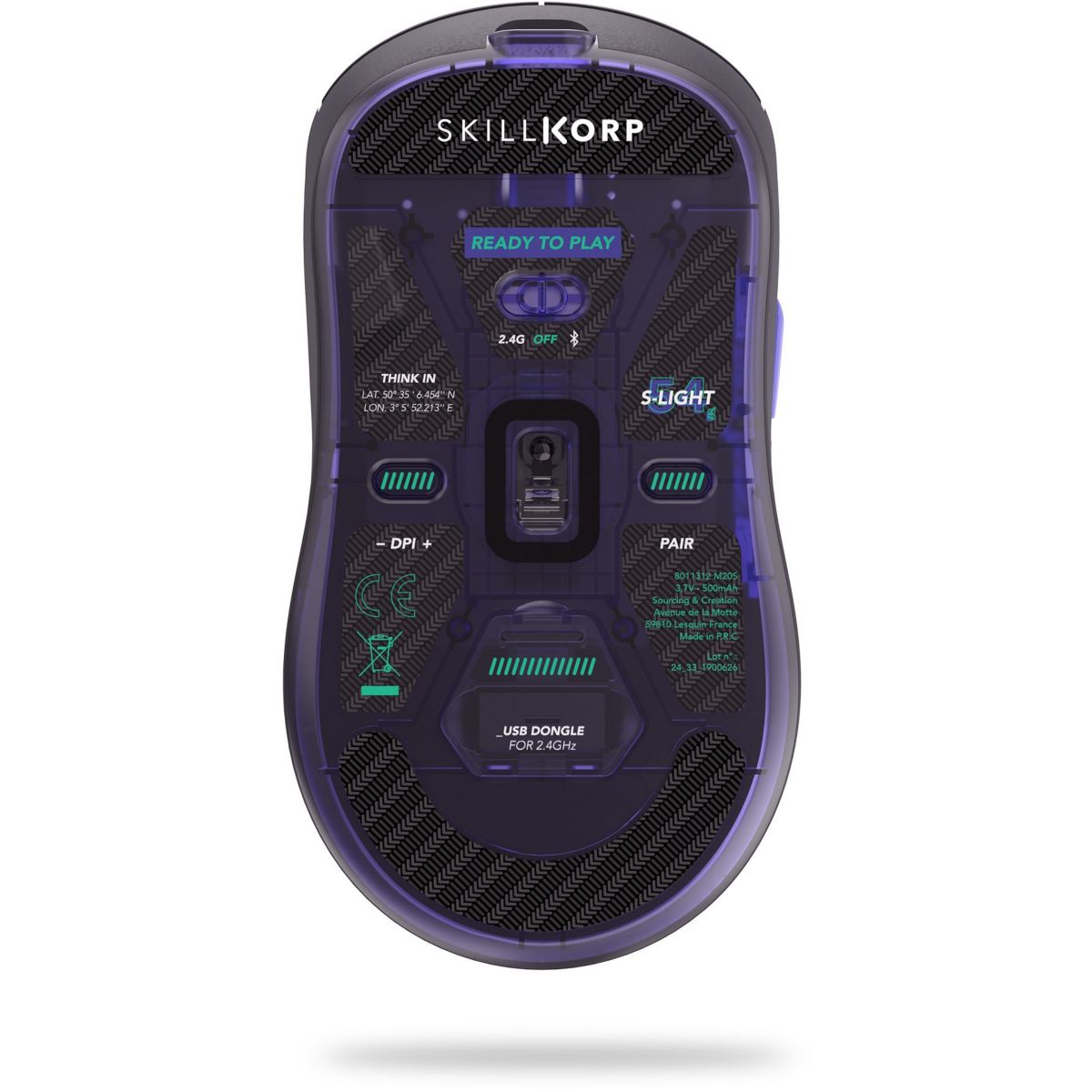 Souris Gamer Sans Fil M20 Noir Ultimate 1K couleur unique, SKILLKORP