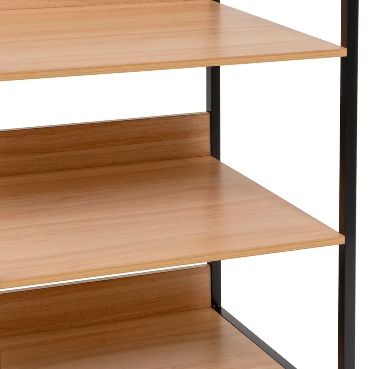 Étagère penderie effet bois et métal noir 60x48x190cm bois, WADIGA