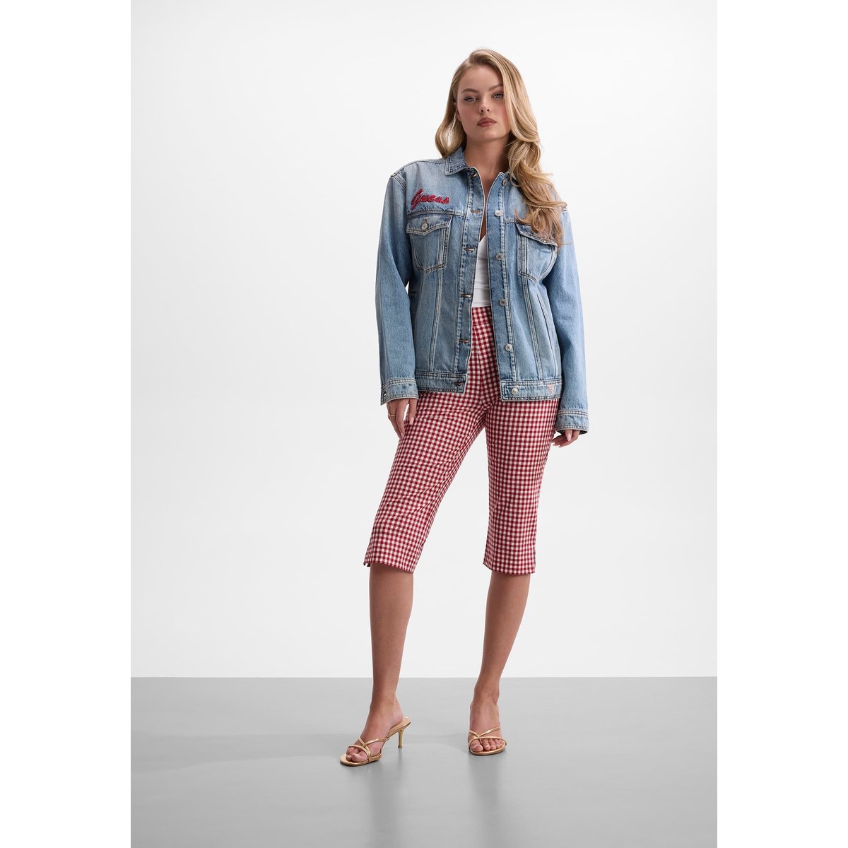 Veste En Denim bleu clair, GUESS