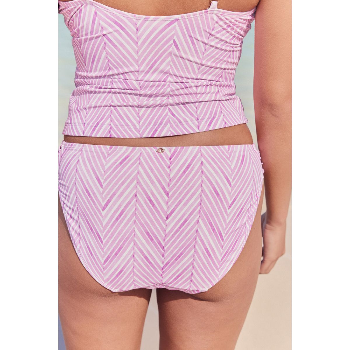 Bas de bikini échancré froncé violet lilas, NEXT