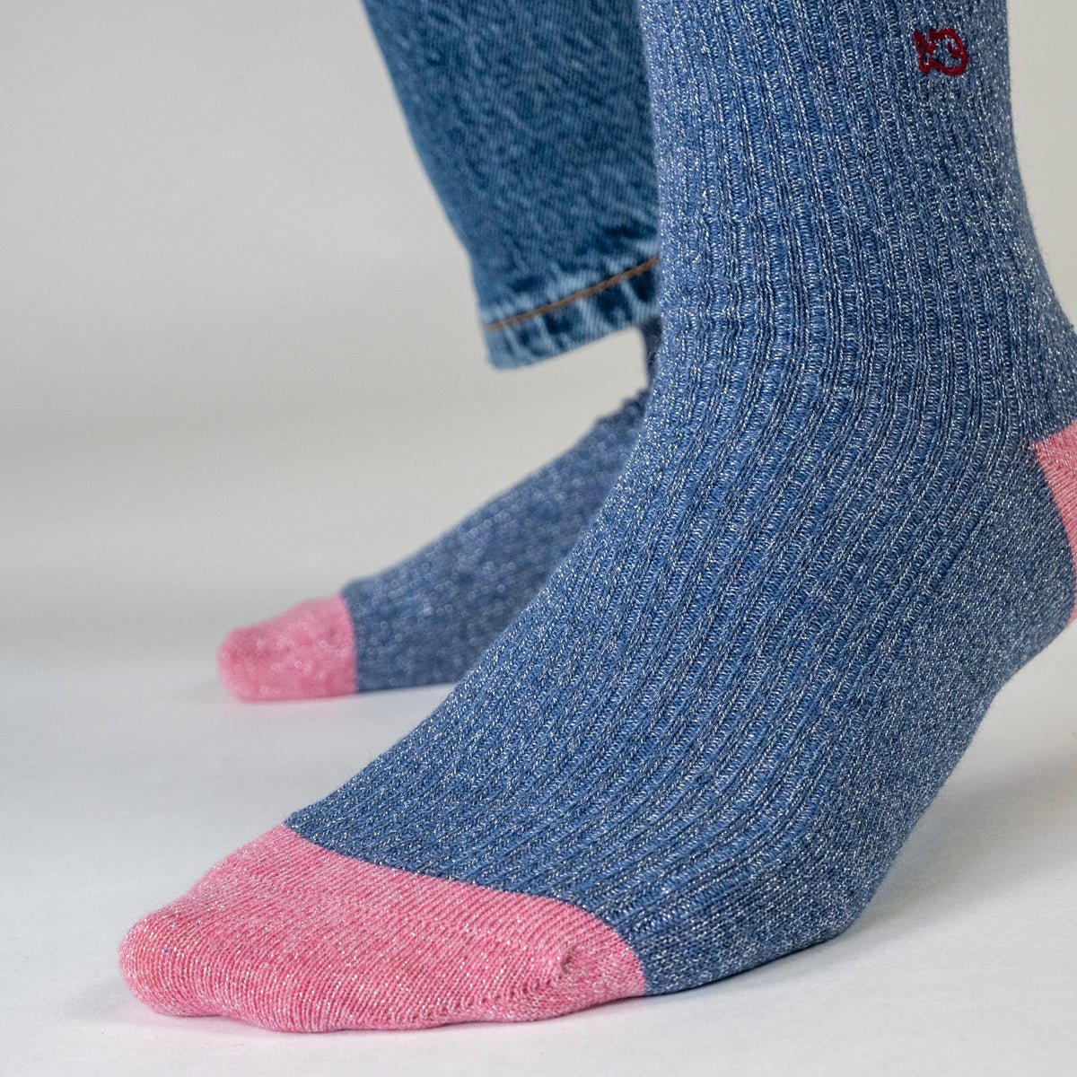 Chaussettes en coton peigné VINTAGE bleu gris, BILLYBELT