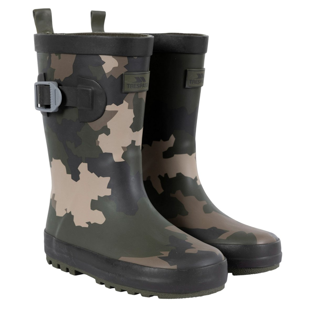 Bottes de pluie PUDDLE vert / marron / noir, TRESPASS
