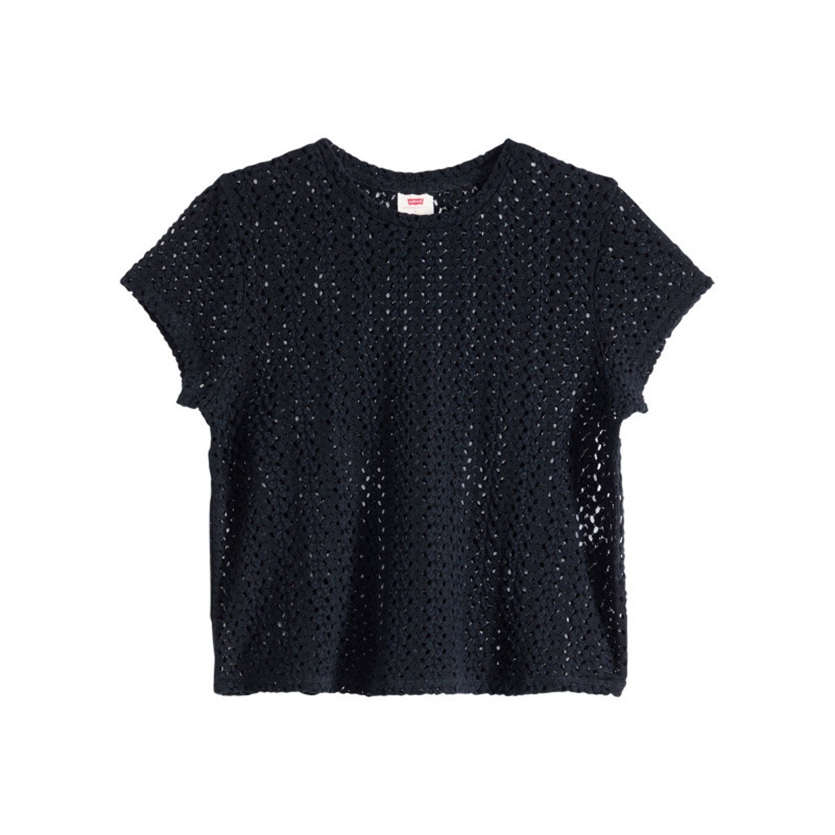 T-shirt noir uni avec une coupe droite et des manches courtes noir, LEVI'S