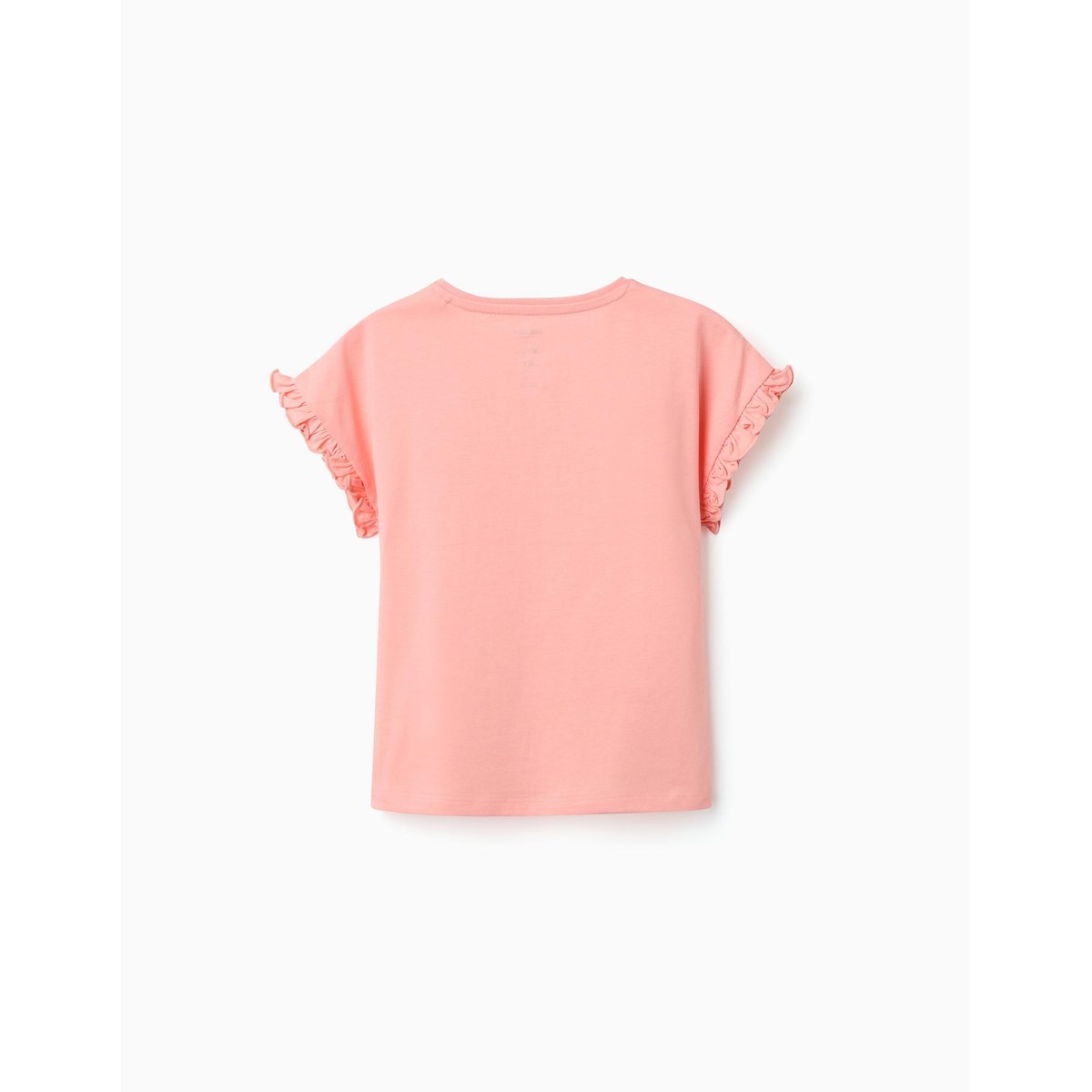 T-shirt en coton avec imprimé Minnie et volants saumon, ZIPPY
