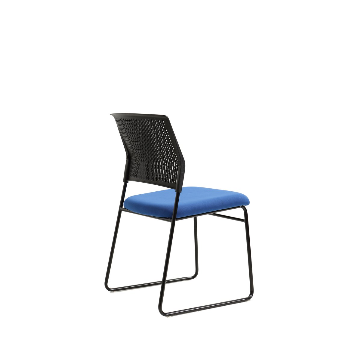 Fauteuil de bureau en tissu, SMITH(lot de 2) noir-bleu, HISPANOHOGAR