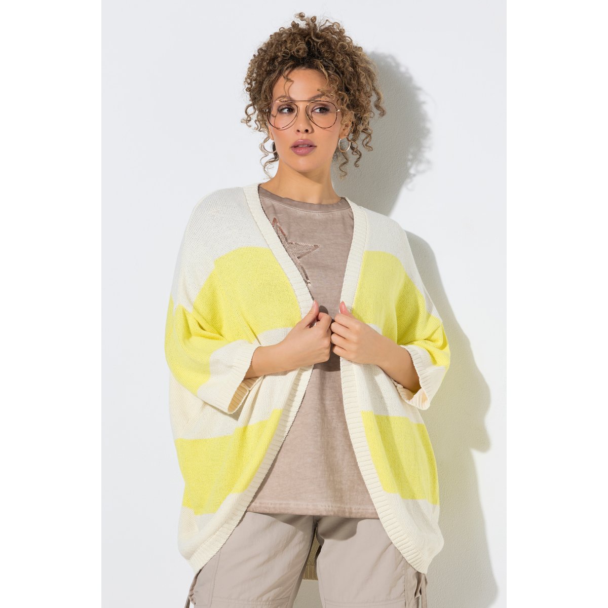 Cardigan à rayures vanille, ULLA POPKEN