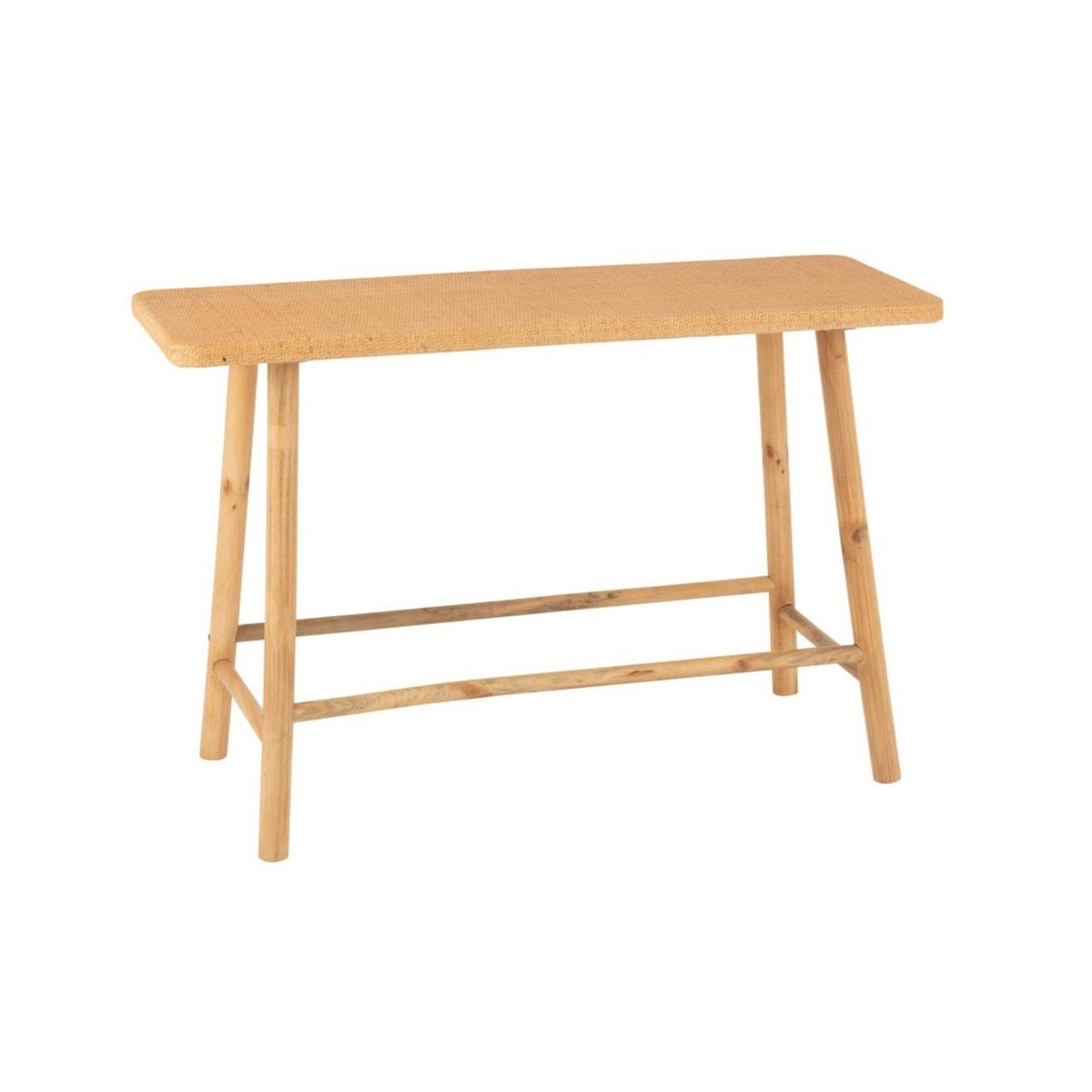 Console rectangulaire en pin et rotin naturel - LAOS bois clair, HELLIN, DEPUIS 1862