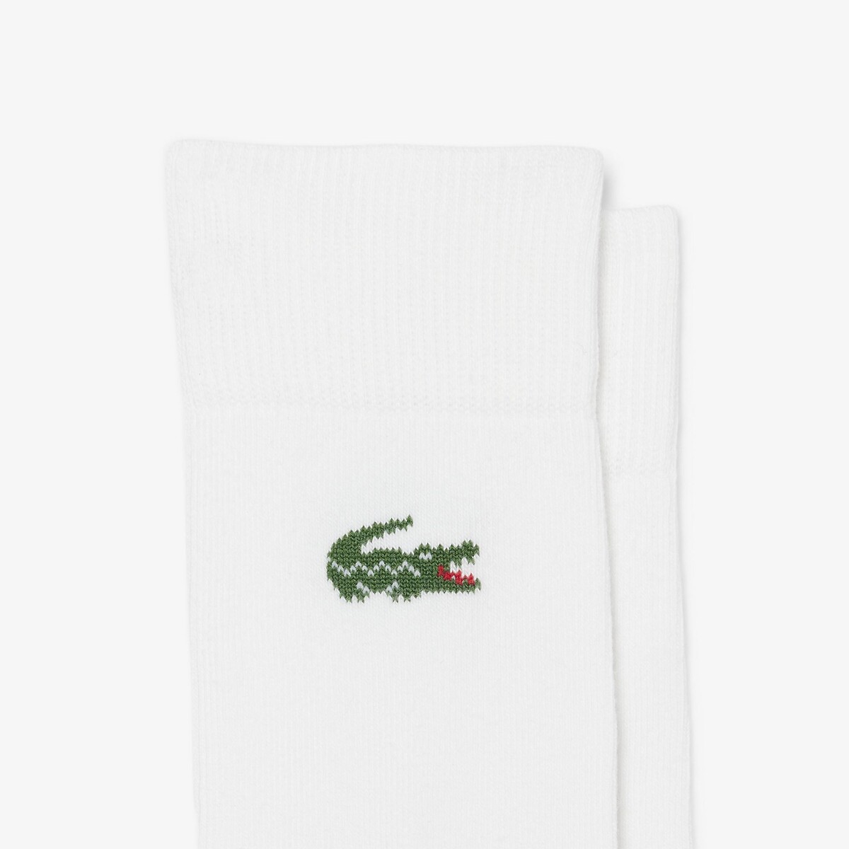 Lot de 3 paires de chaussettes hautes, en jersey blanc, LACOSTE