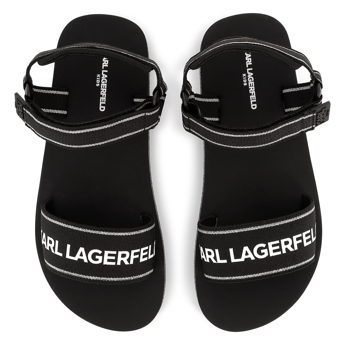 Sandales avec fermeture par bandes auto aggripante black, KARL LAGERFELD KIDS