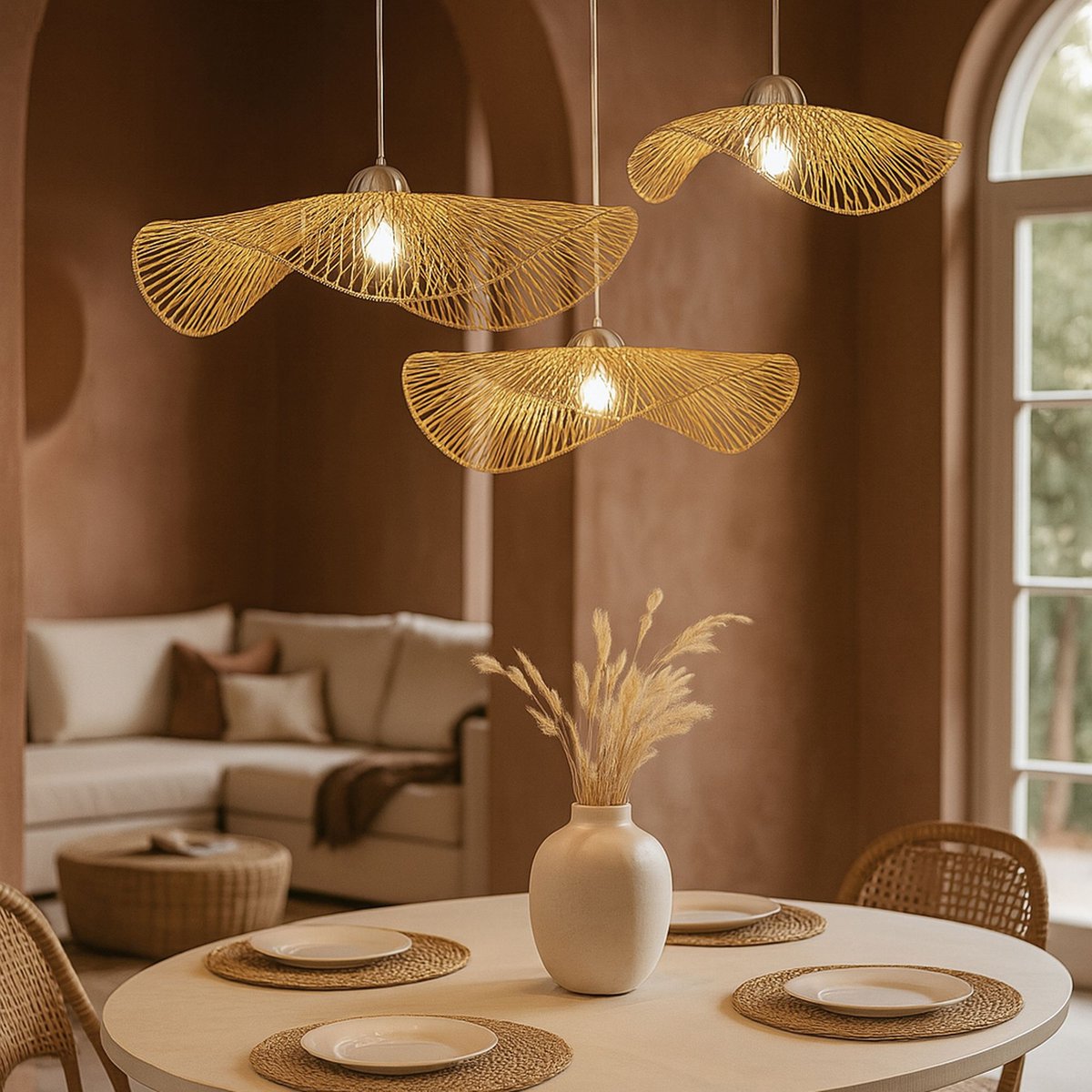 Suspension en bambou tressé, CARAVELLE naturel, NOW'S HOME