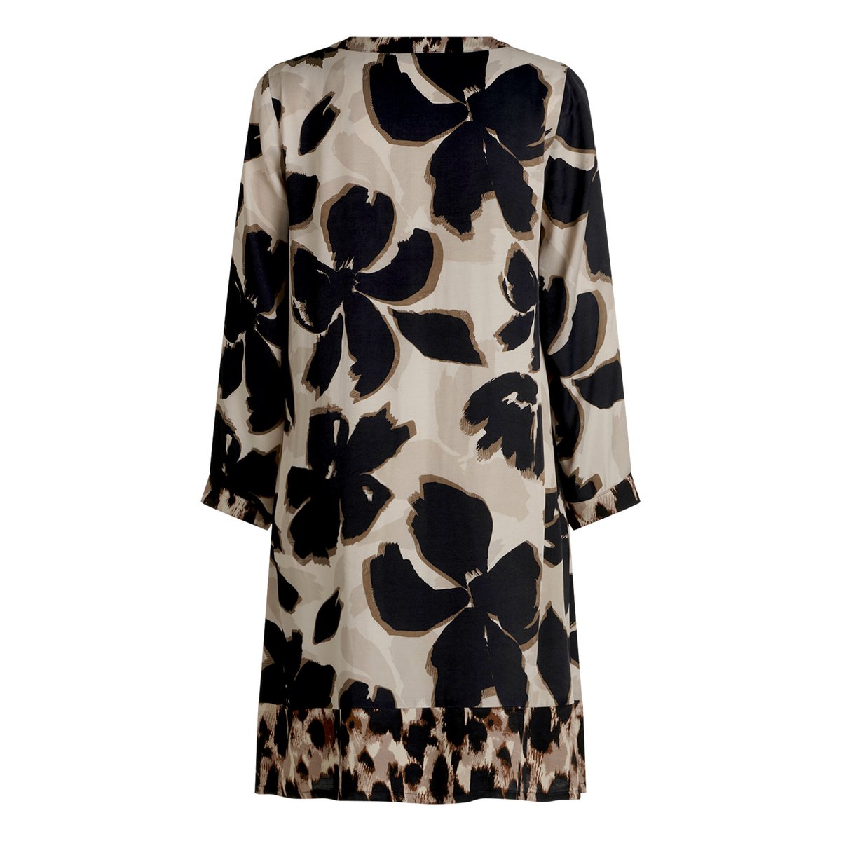Robe tunique à manches longues beige/noir, BETTY BARCLAY