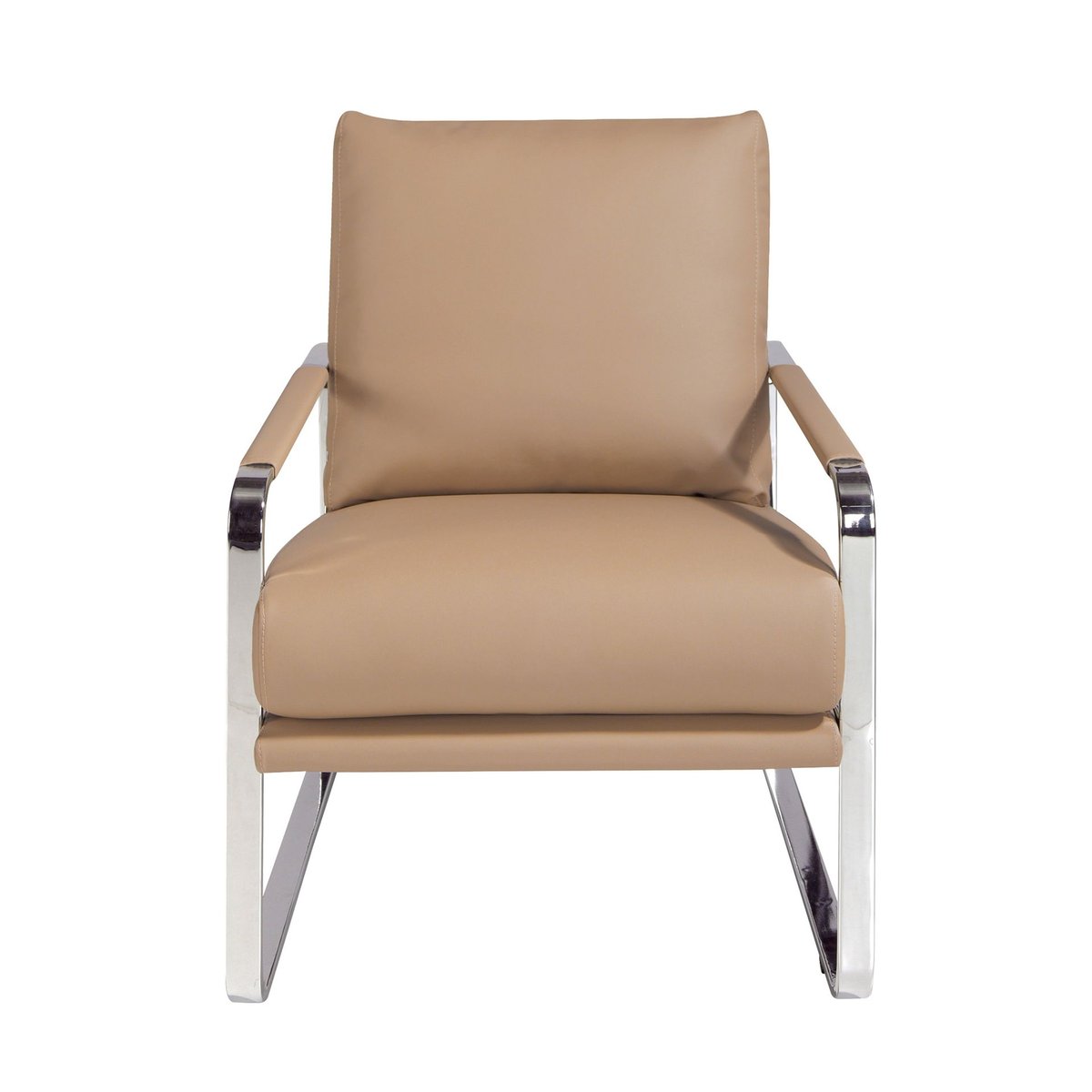 Fauteuil en similicuir taupe vison | gris, ANGEL CERDA