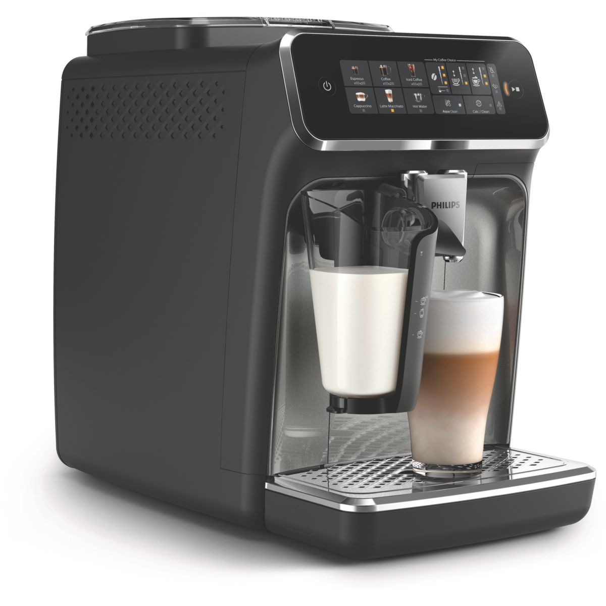 Expresso Broyeur EP3349/70 cafetière à grain LatteGo série 3300, 6 boissons, SilentBrew, Noir couleur unique, PHILIPS