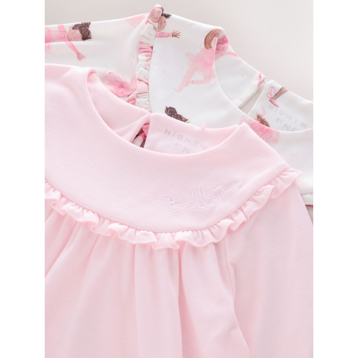 Chemise de nuit souris, lot 2 ballerine blanche/rose, NEXT