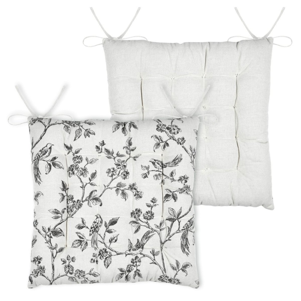 Lot de 4 galettes de chaise à nouettes CLARINE beige, DECORATIE