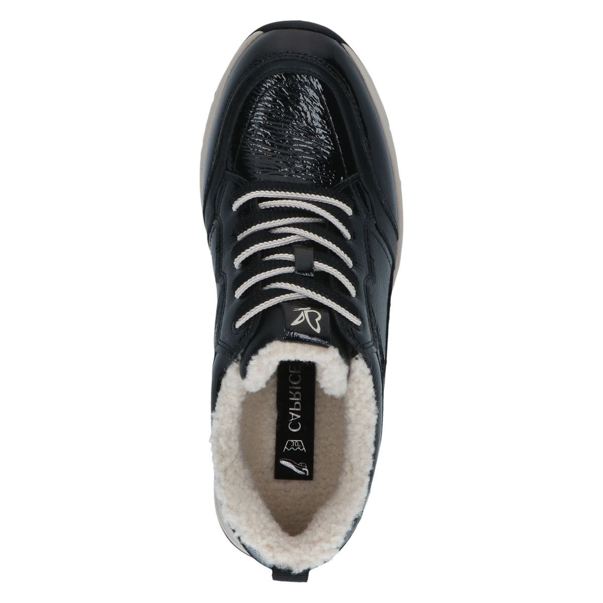Basket en cuir noir mat, CAPRICE