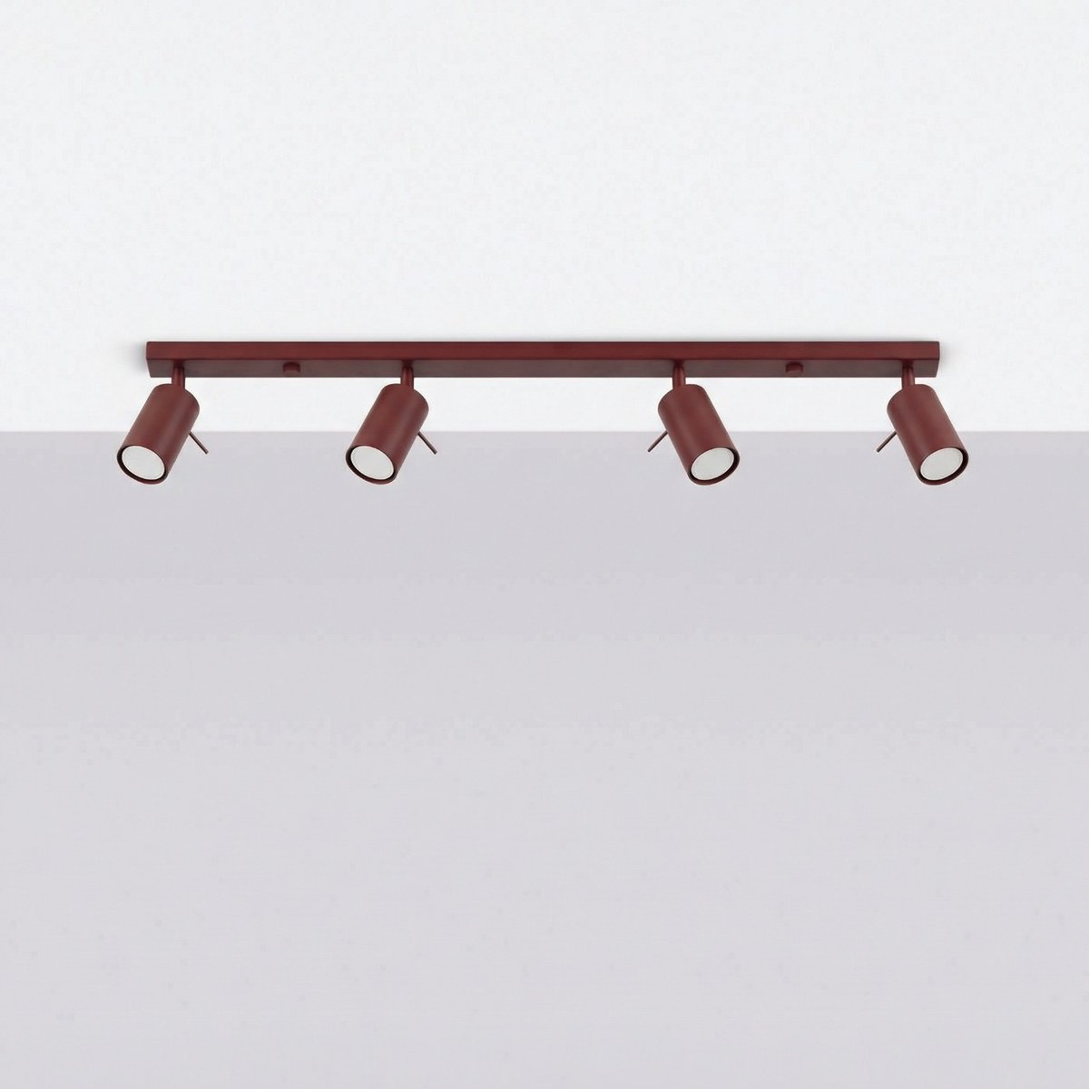 Plafonnier Acier Bordeaux GU10 4 RING bordeaux, EDEN