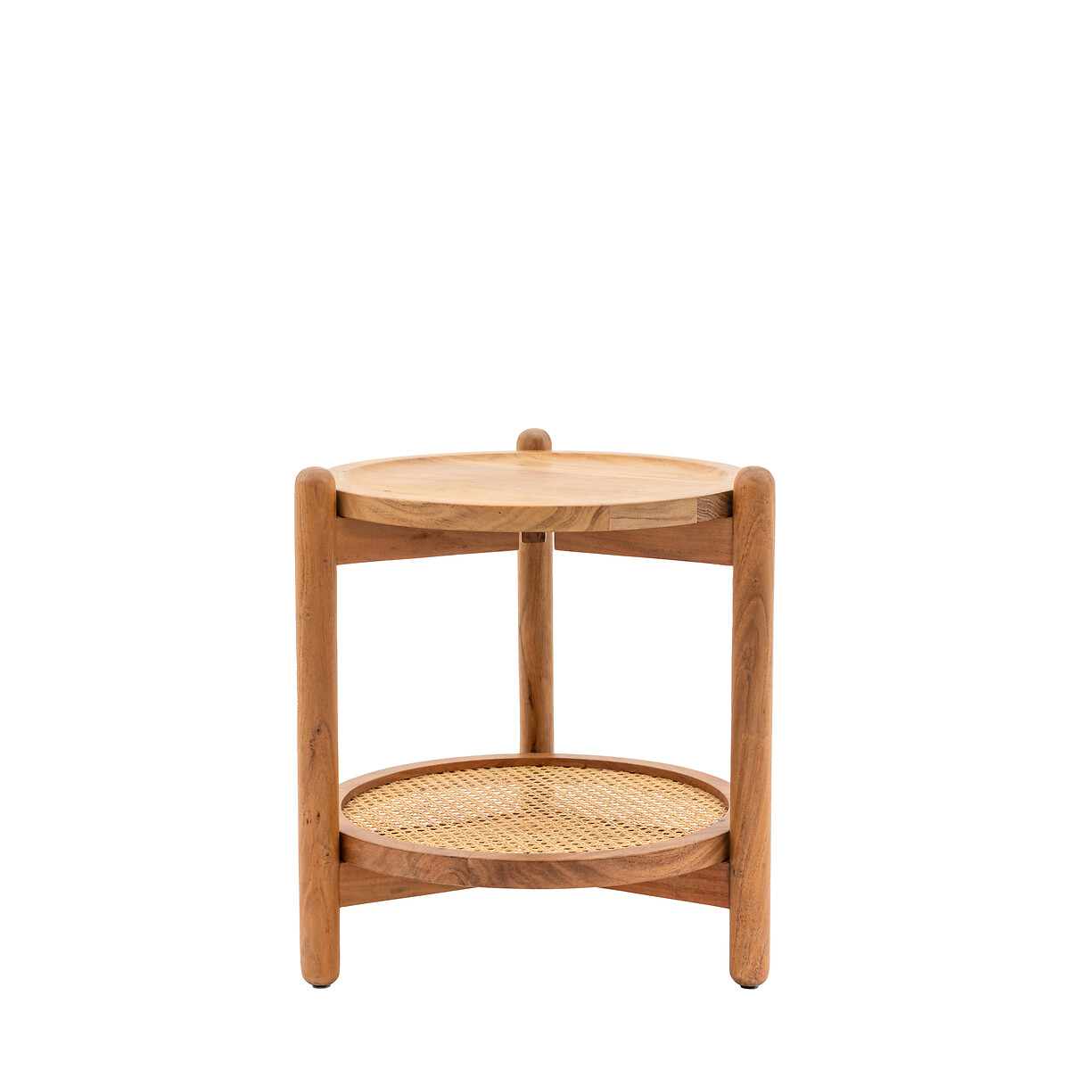 Chico Round Side Table with Rattan Shelf natural, ÉDITÉ