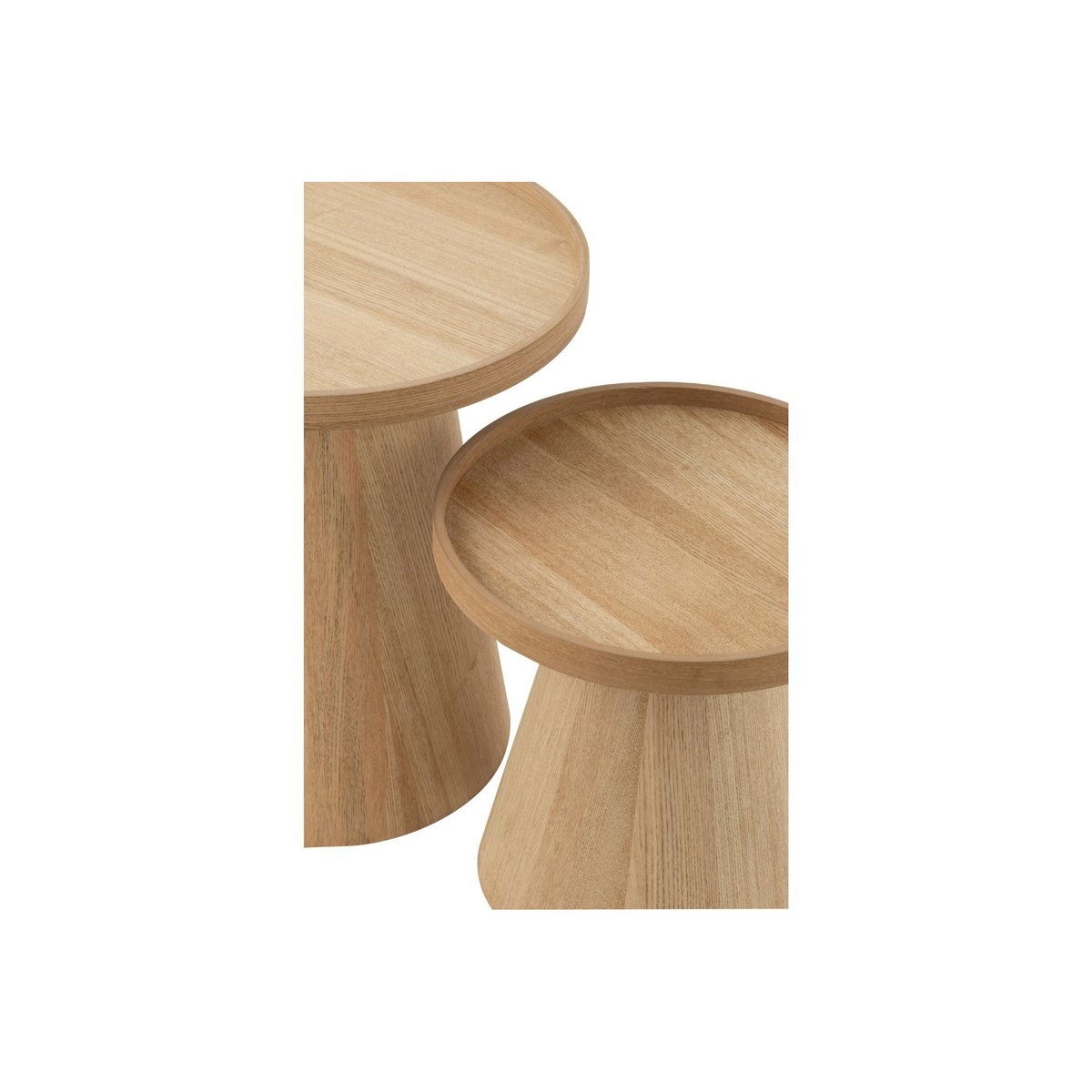 Tables basses rondes en bois naturel (set de 2) - AGATHE bois clair, HELLIN, DEPUIS 1862