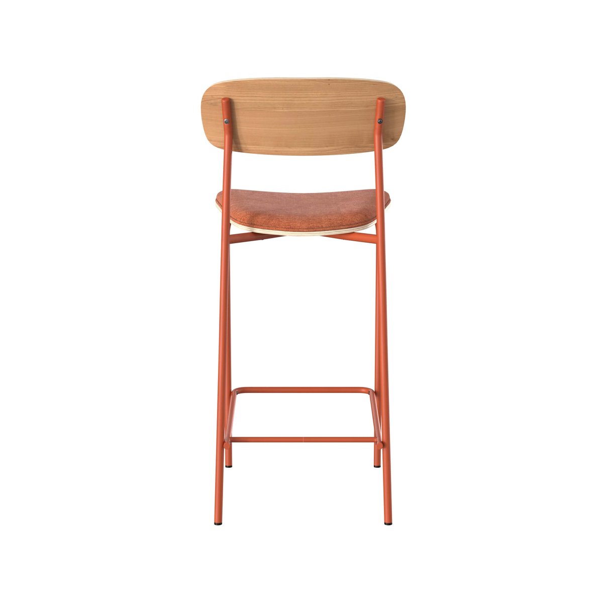 Lot de 2 chaises pour îlot central en tissu 65 cm - ALBA terracotta, MAISON PAVANE