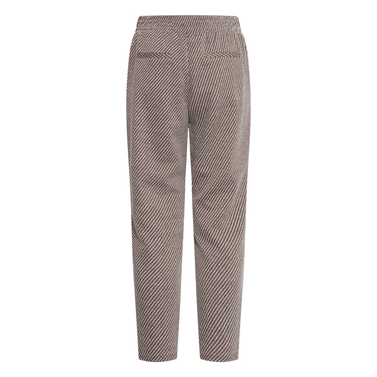 Pantalon coupe droite, longueur cheville marron blanc java/almond milk, ICHI