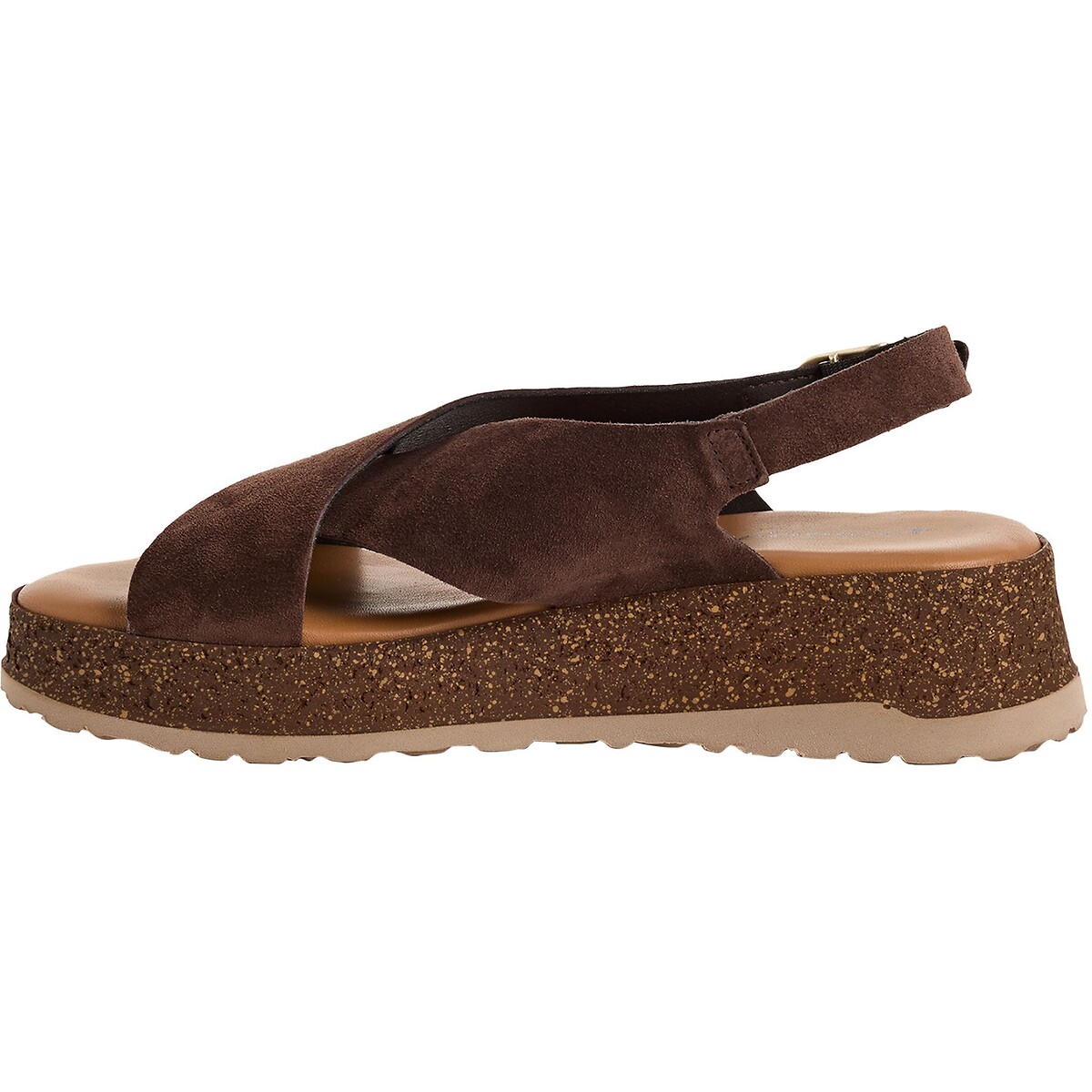Leather Wedge Sandals brown, TAMARIS