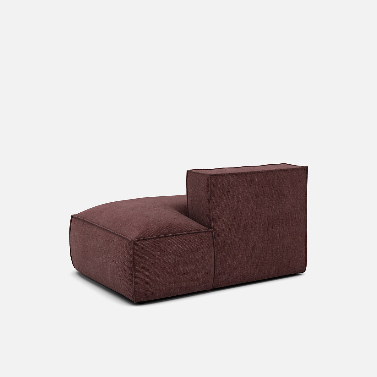 Récamiere-Element rechts für modulares Sofa SEVEN, aus Strukturgewebe pflaume, LA REDOUTE INTERIEURS