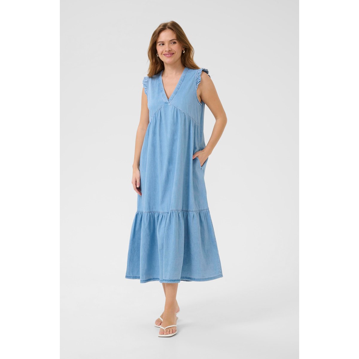 Denim dress bleu clair lavé, CULTURE