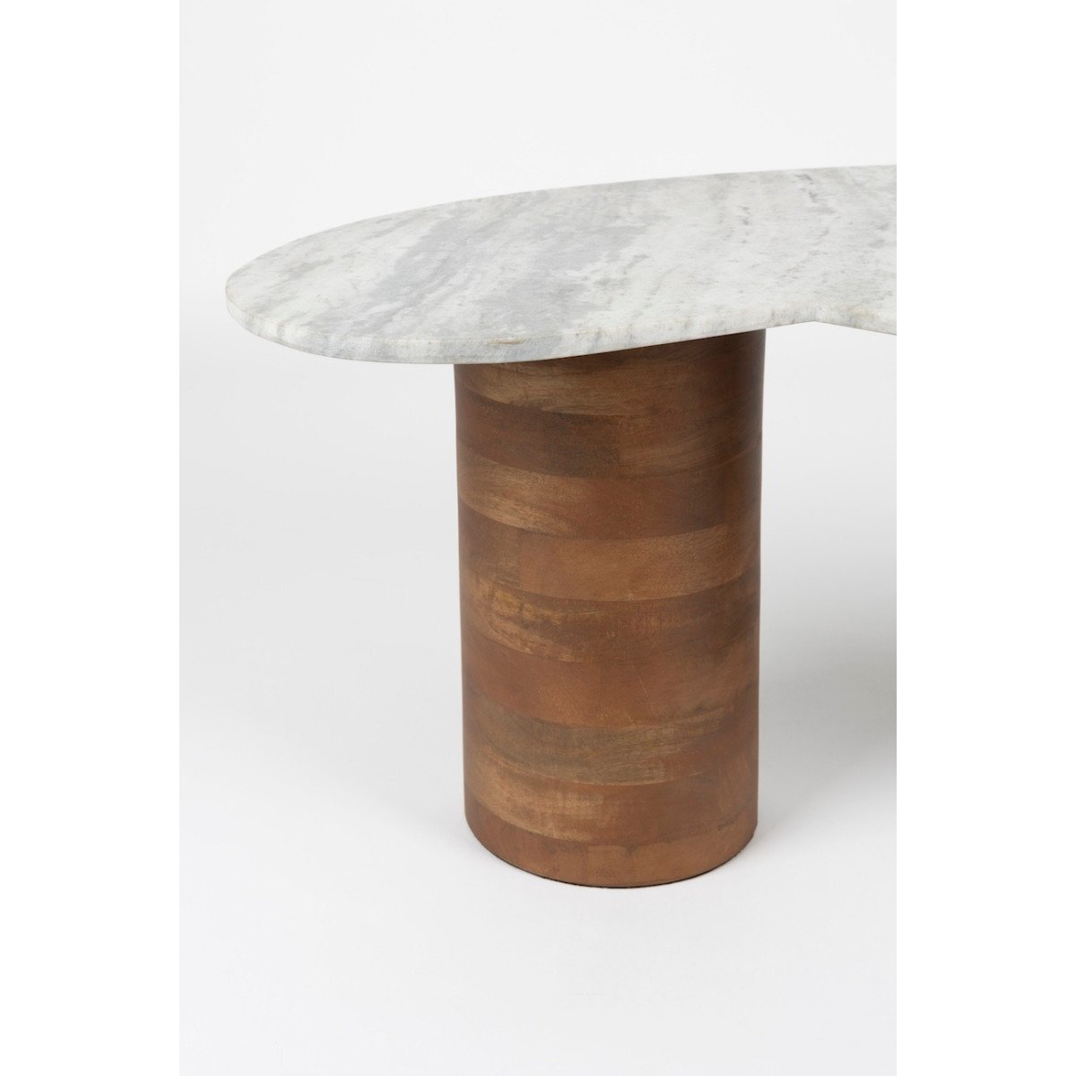 Table basse en bois de manguier et marbre - SAKI blanc, MATHI DESIGN