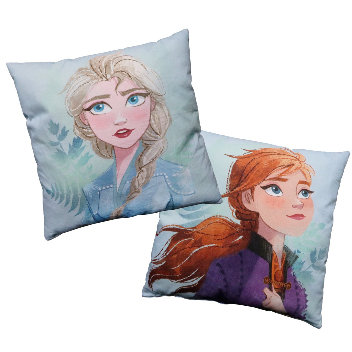Coussin Imprimé 100% Coton, FROZEN SISTERS bleu ciel, DISNEY LA REINE DES NEIGES