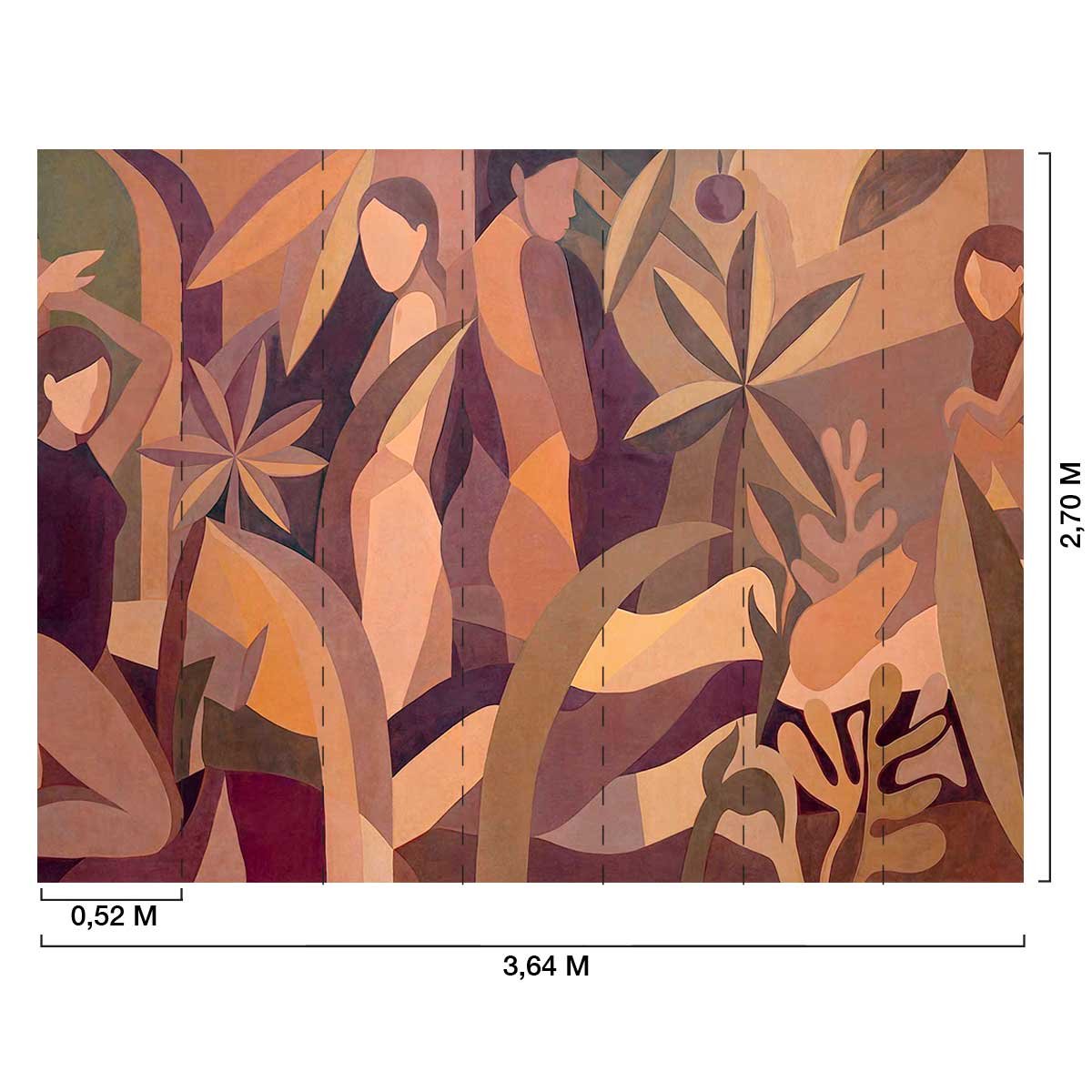 Papier peint Escale ambrée multicolore, HEXOA