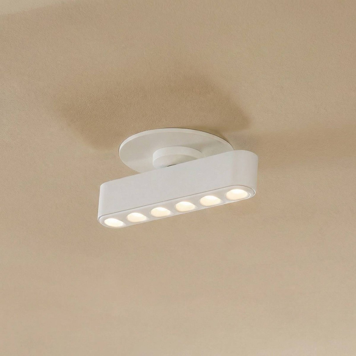 Plafonnier en aluminium moderneLED, Eldrin blanc, LINDBY