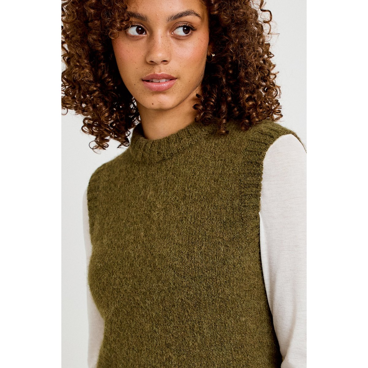 Pull sans manches vert kaki, CACHE CACHE