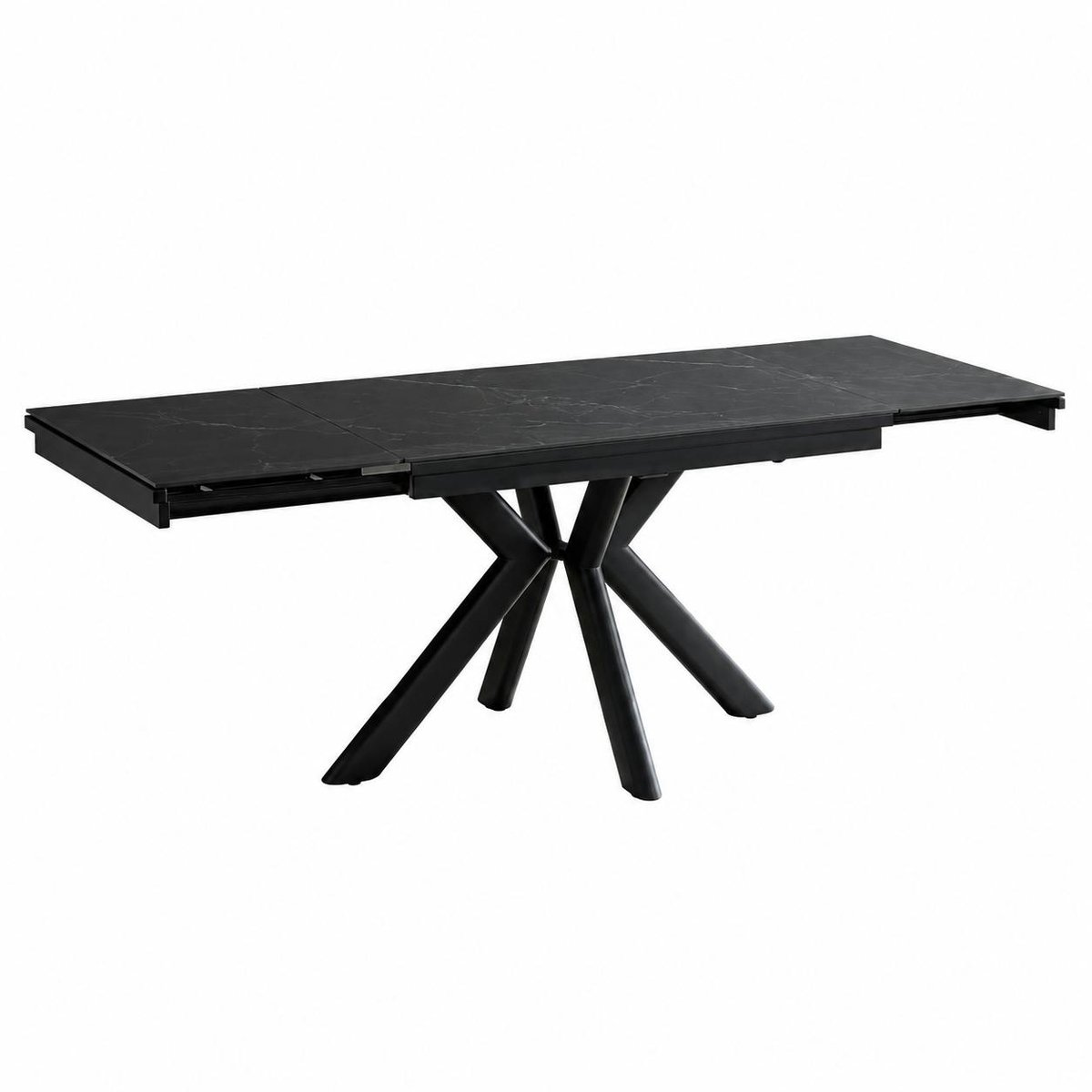 Table céramique extensible noire marbrée 120-220 cm LUGANO noir, PIER IMPORT