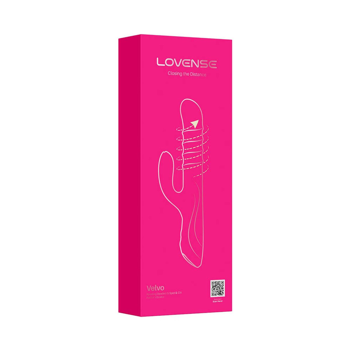 Vibromasseur rabbit rotatif et connecté Velvo rose, LOVENSE