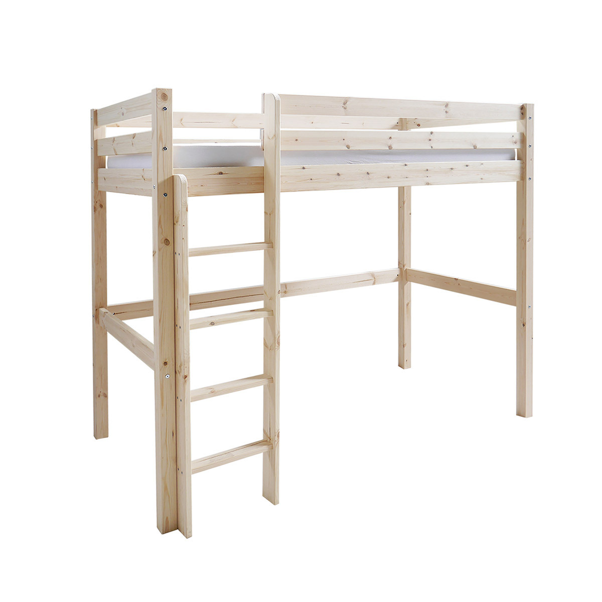 Lit mezzanine Bois massif  AARON bois naturel, AKITEN RETAIL