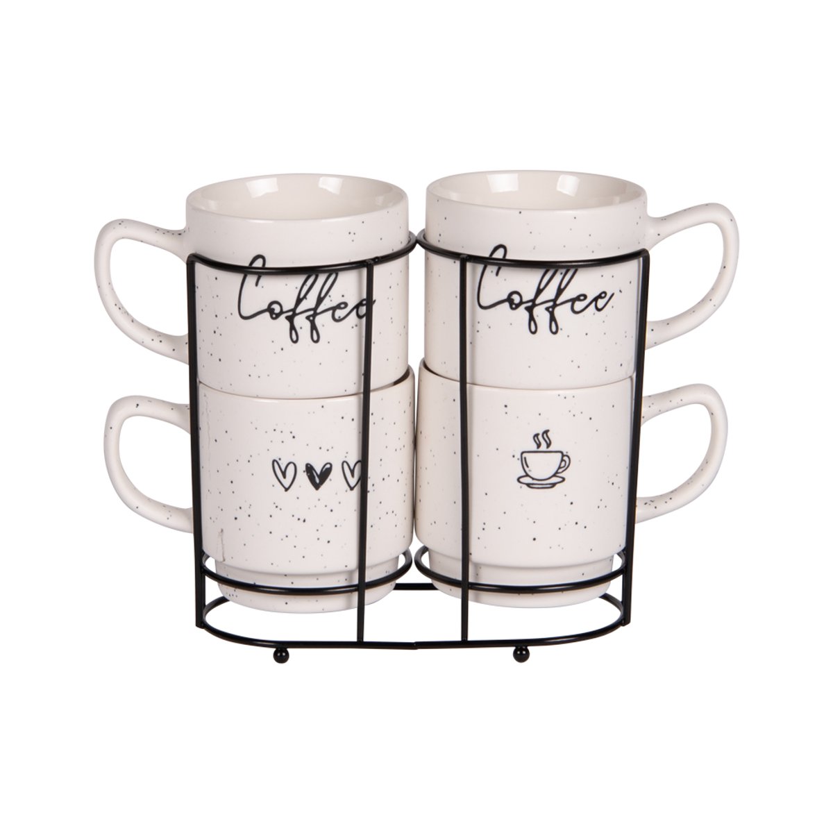Tour de 4 mugs Sweet coffee 39 cl blanc, TABLE PASSION