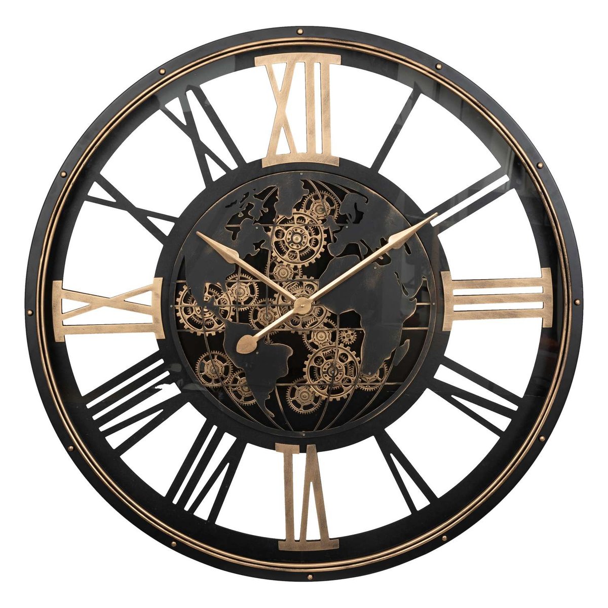 Horloge murale en métal CLARK noir, ATMOSPHERA