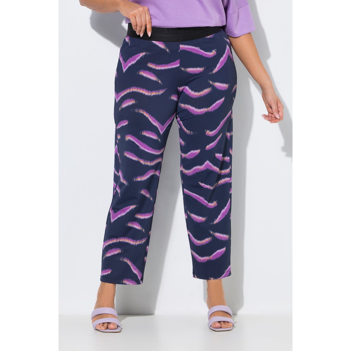 Pantalon Sienna en jersey, motif animal marine, ULLA POPKEN